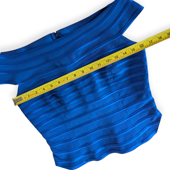 Cobalt Blue Off-The-Shoulder Top ~ JS Signature US 8 - Picture 6 of 6